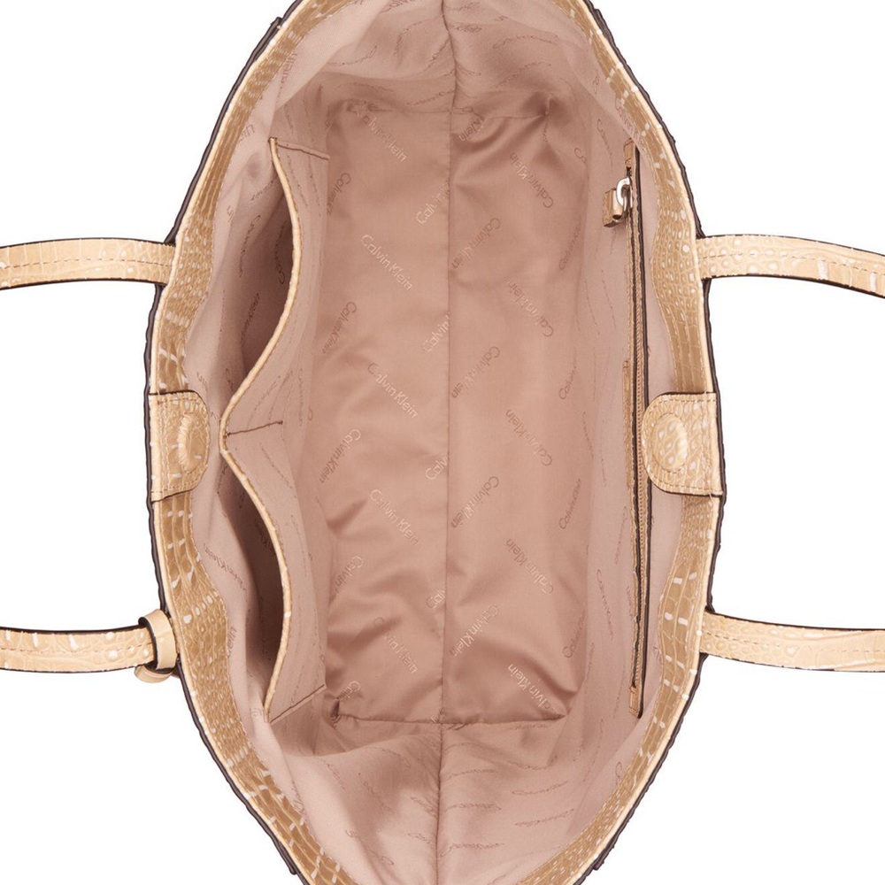 Calvin Klein NorthSouth Croc-Embossed Tote - Picture 3 of 3